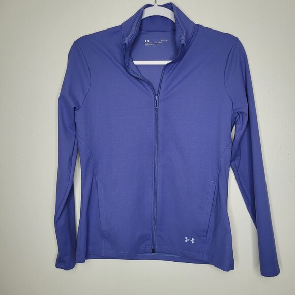 Under Armour fitted zip front long sleeve workout outdoors running top medium - Picture 1 of 6